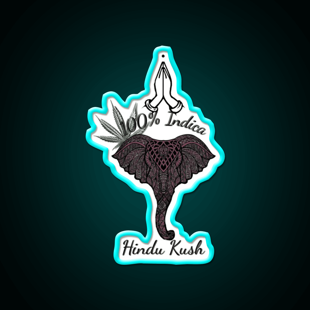 Hindu Kush Indica Hemp Inspired Green Leaf Led Neon Sign Rgb Color - Shineneon