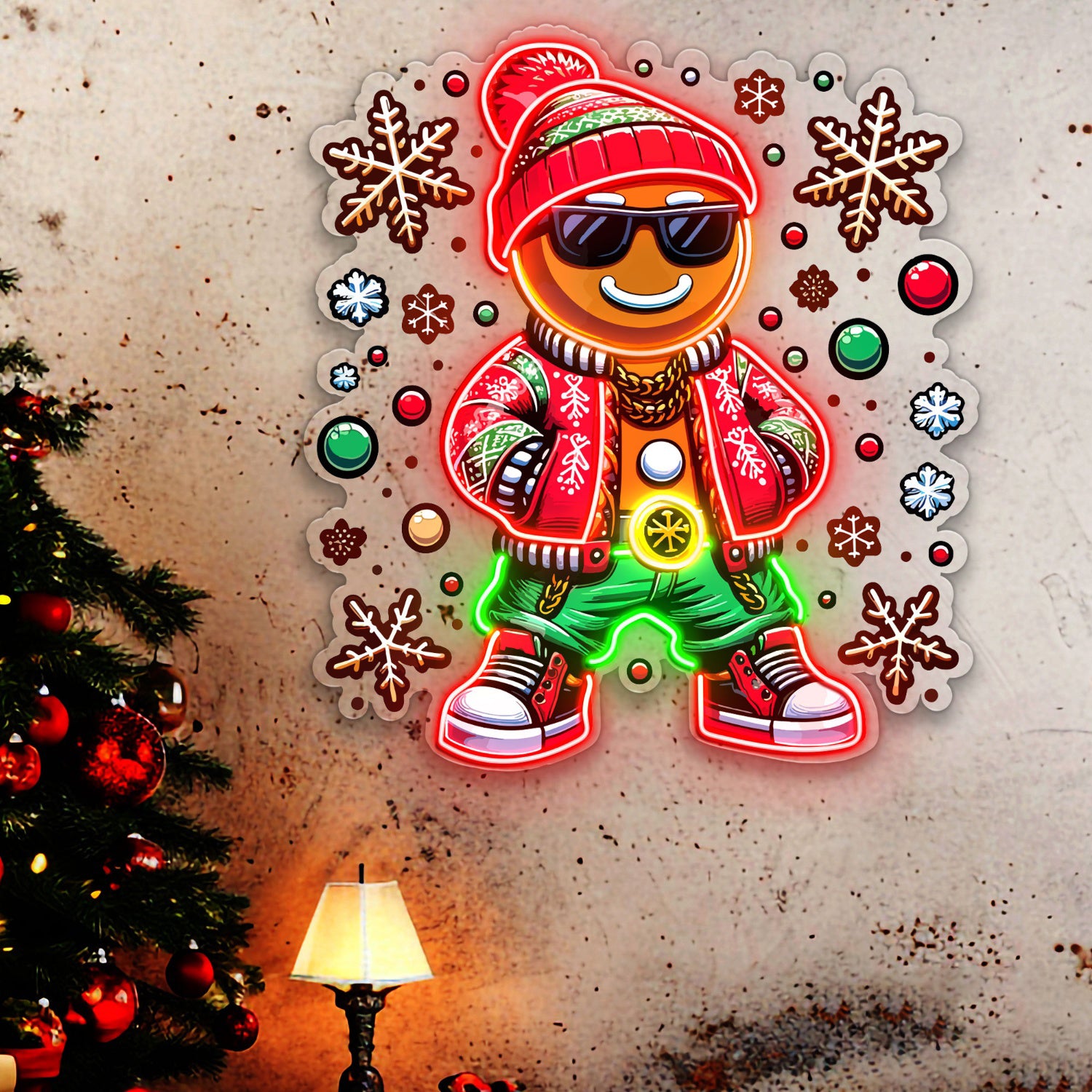 Hip Hop Gingerbread Acrylic Led Neon Sign | Shineneon