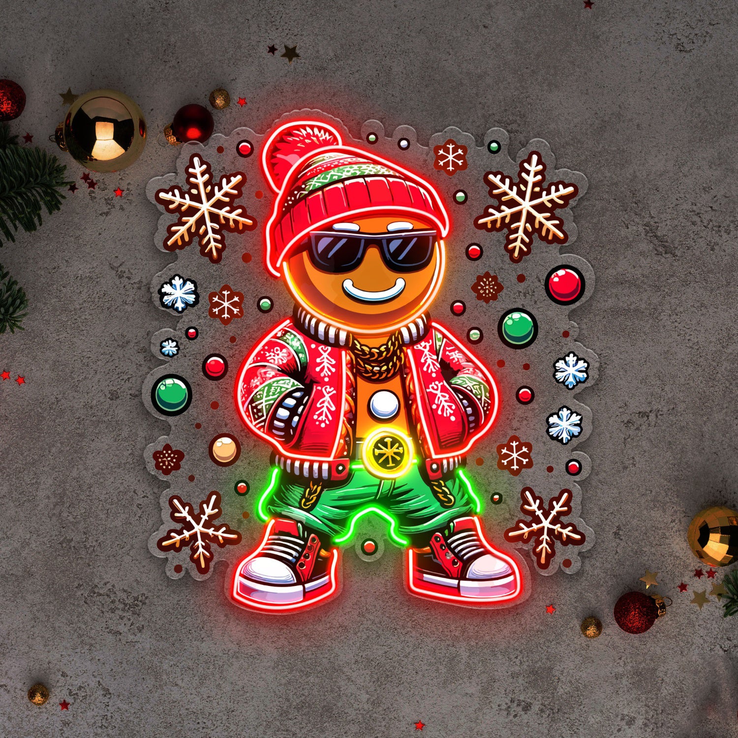 Hip Hop Gingerbread Acrylic Led Neon Sign | Shineneon