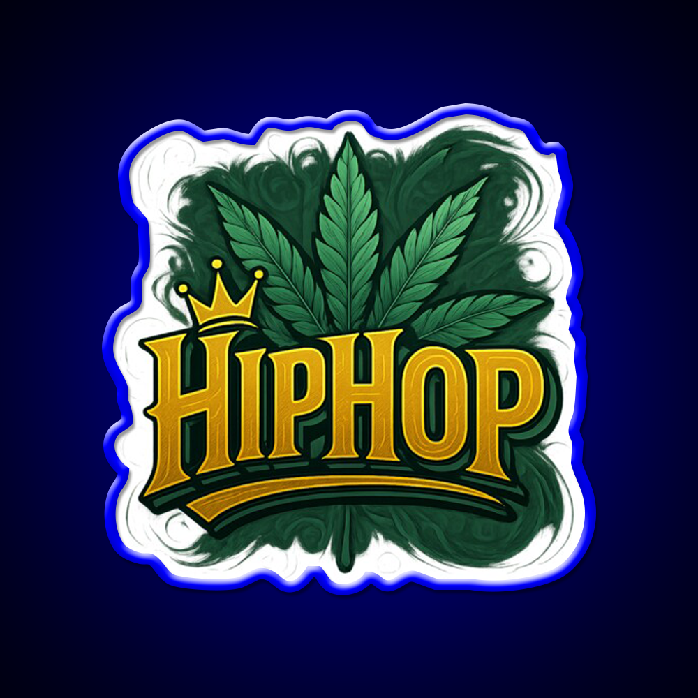 Hiphop Royalty Graffiti Meets Hemp Inspired Green Leaf Led Neon Sign Rgb Color - LED neon sign view 5