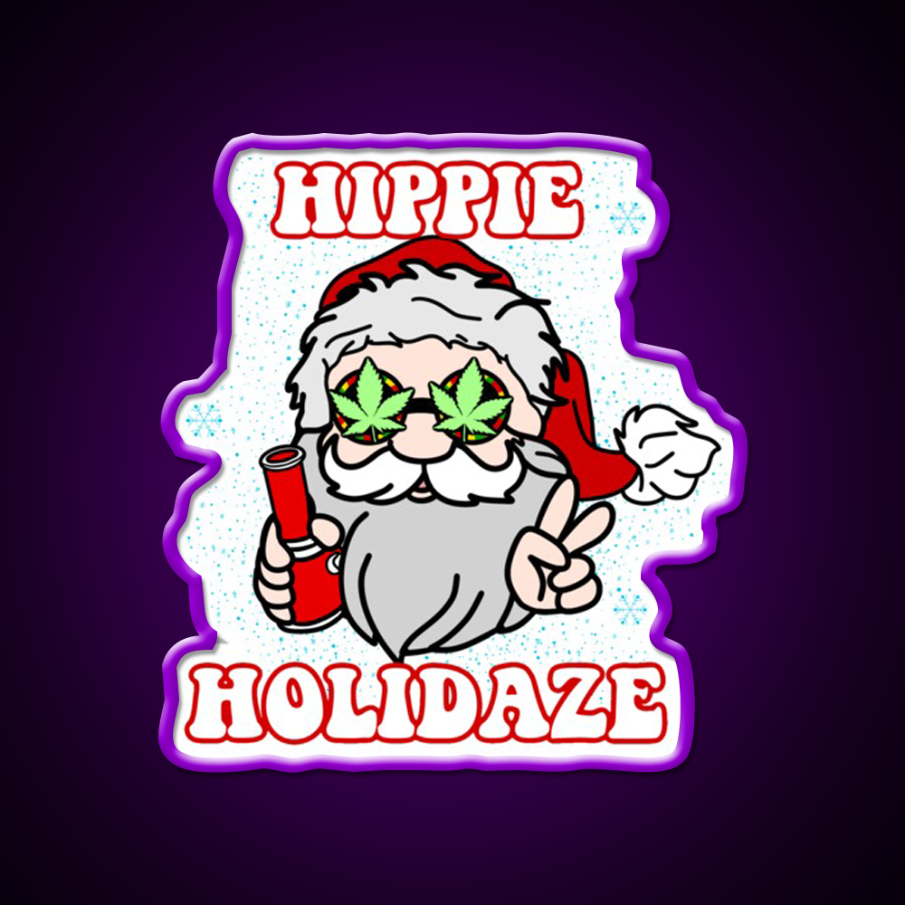 Hippie Holidaze Hemp Inspired Green Leaf Led Neon Sign Rgb Color - LED neon sign view 9