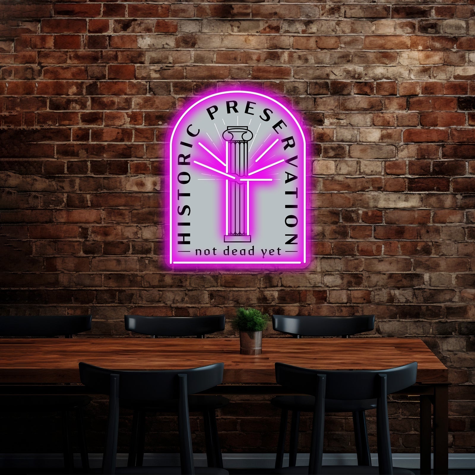 Historic Preservation Not Dead Yet Tombstone Artwork Large Neon Signs - Shineneon