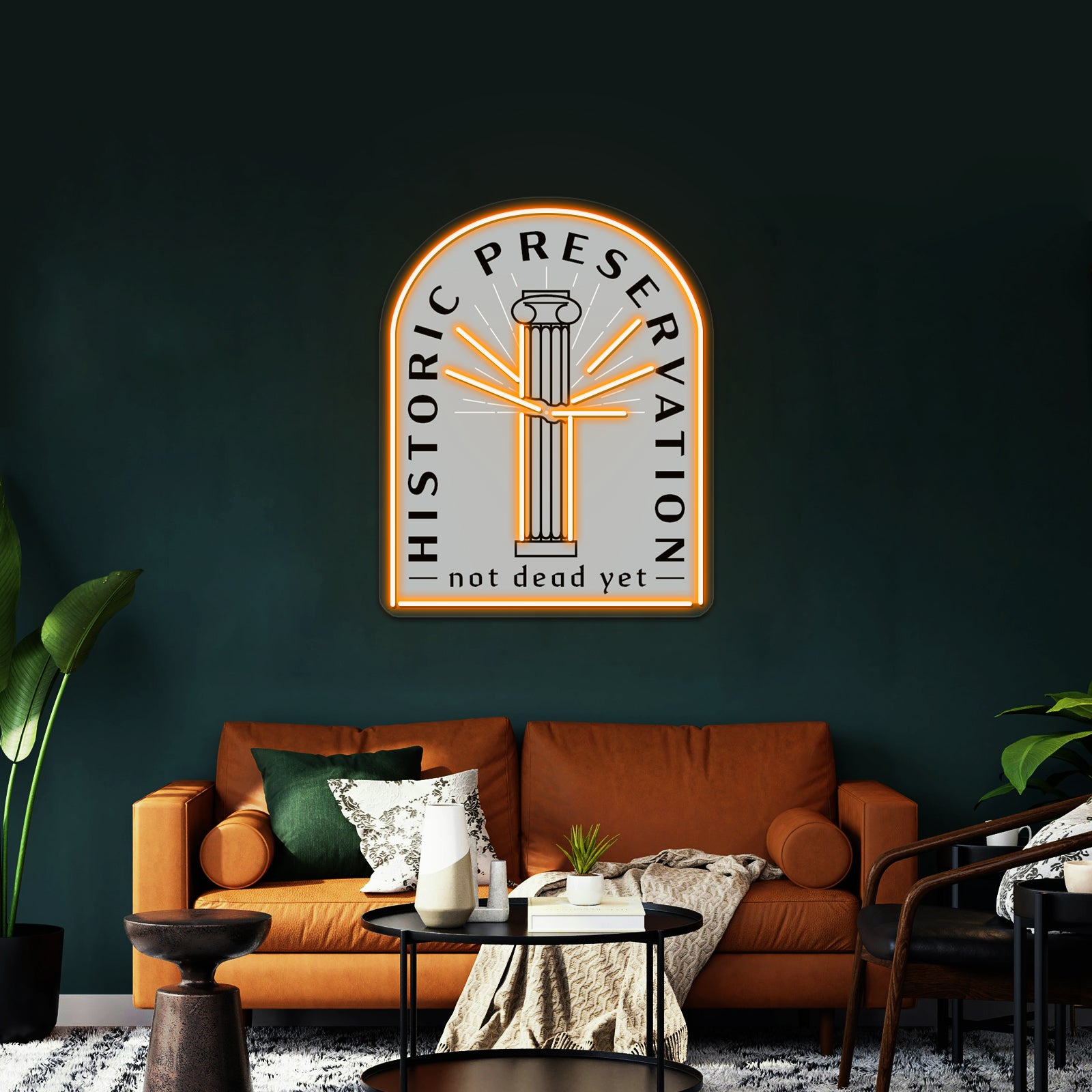 Historic Preservation Not Dead Yet Tombstone Artwork Large Neon Signs