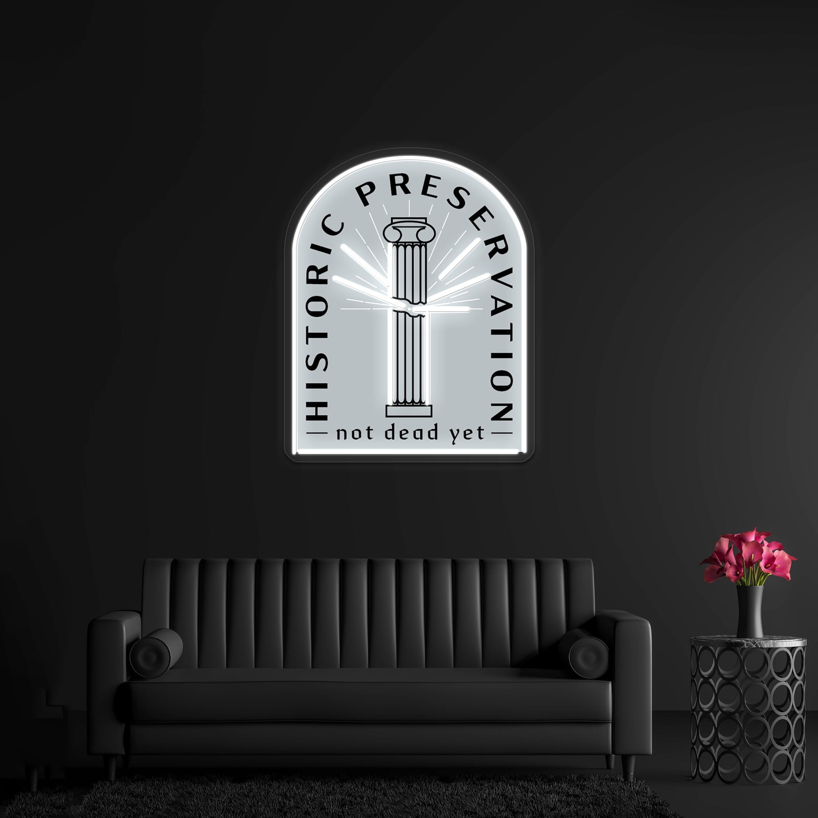 Historic Preservation Not Dead Yet Tombstone Artwork Large Neon Signs