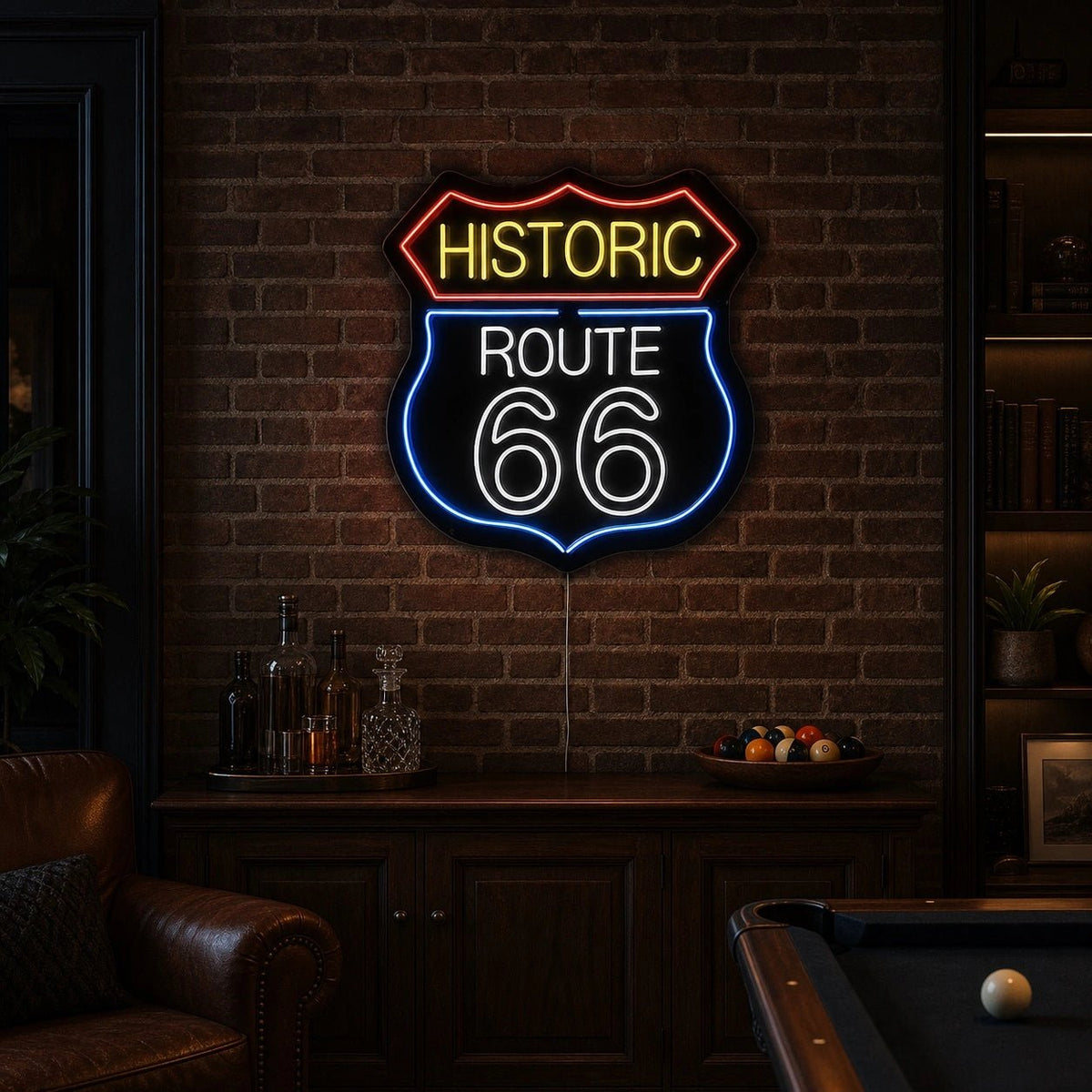 Historic Route 66 Bar LED Neon Sign - Shineneon