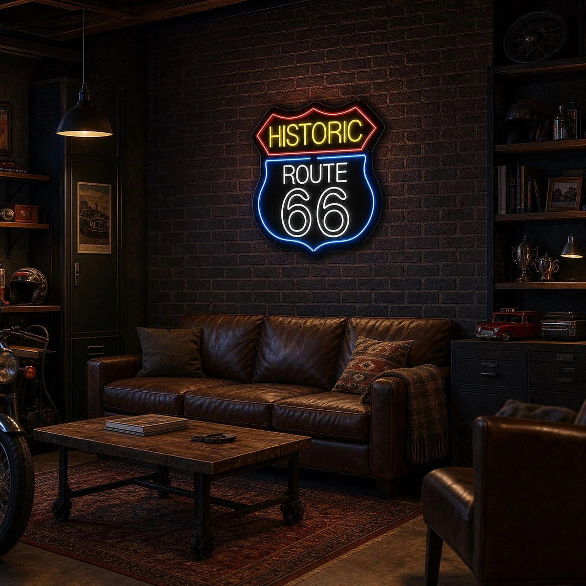 Historic Route 66 Bar LED Neon Sign - Shineneon