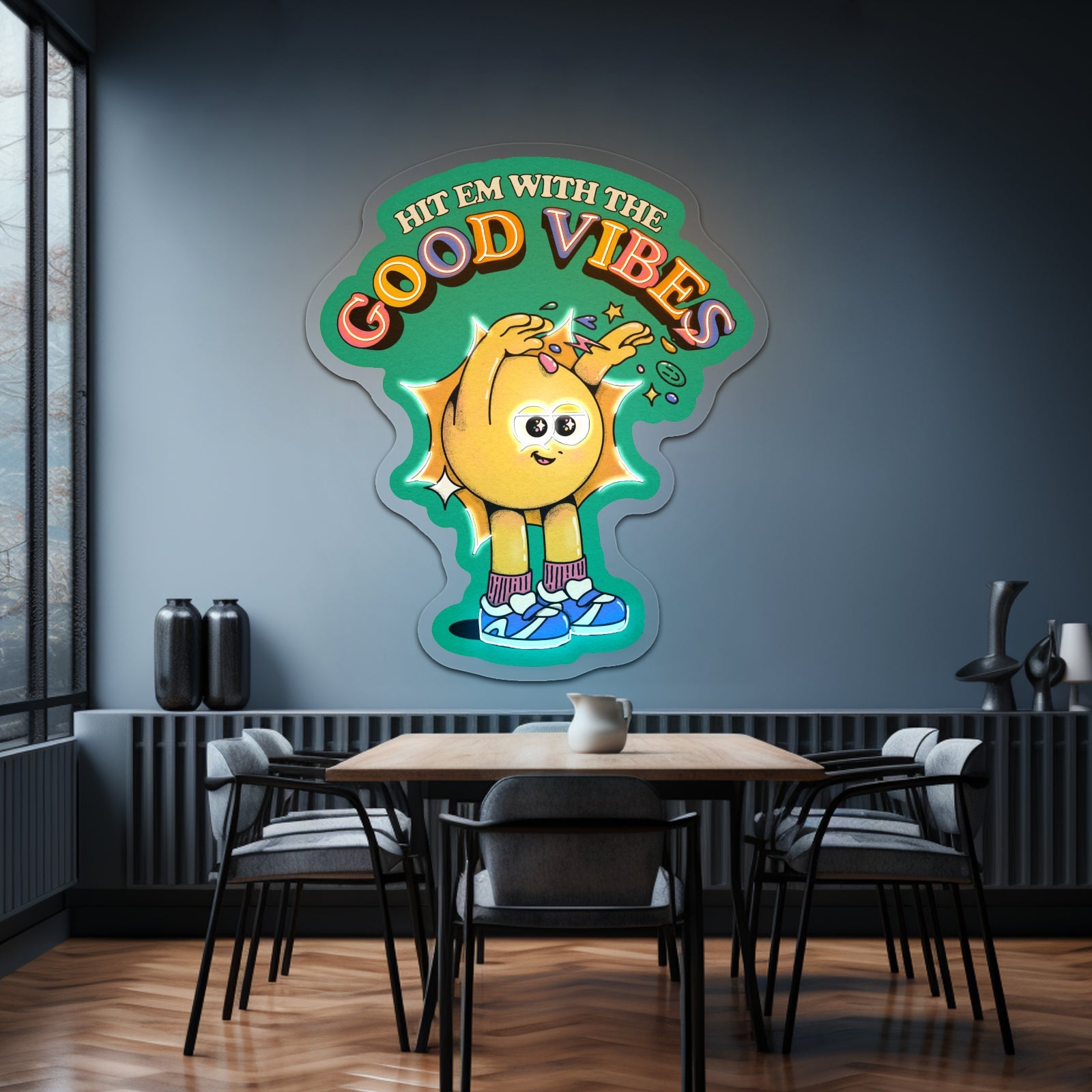 Hit Em With The Good Vibes Neon Signs Wall Decor - Shineneon