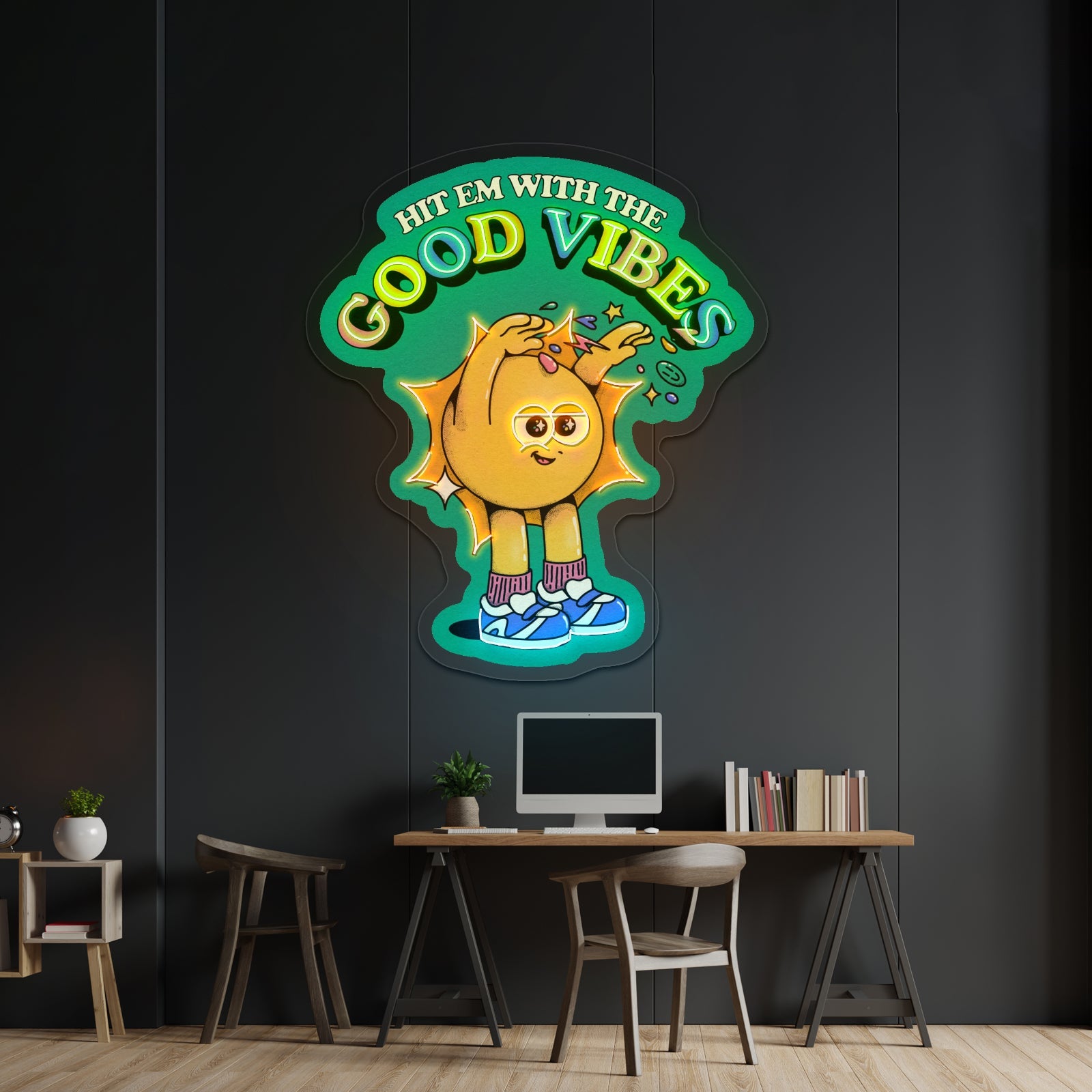Hit Em With The Good Vibes Neon Signs Wall Decor - Shineneon