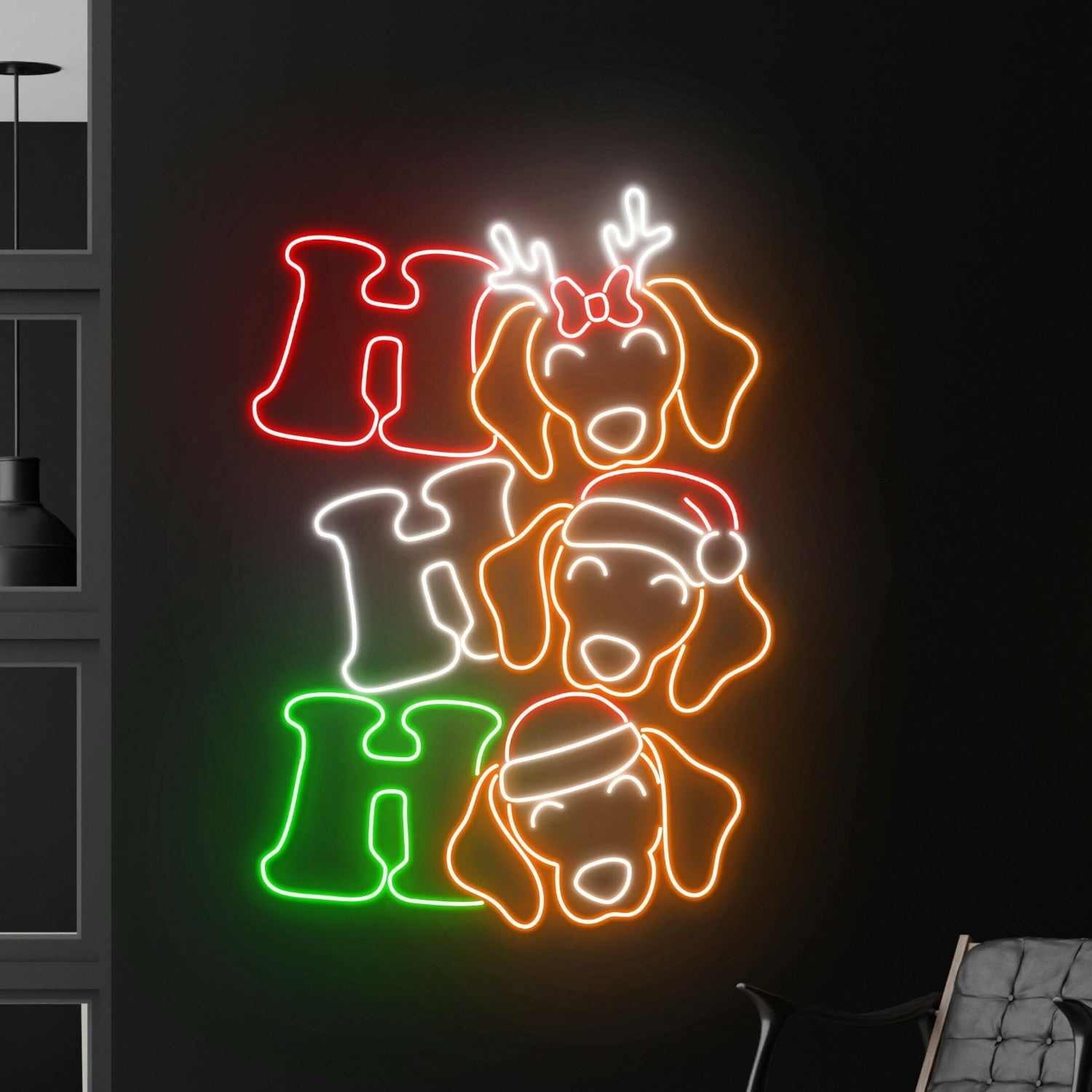 Ho Ho Ho Labrador Led Neon Sign Christmas Decor | Shineneon