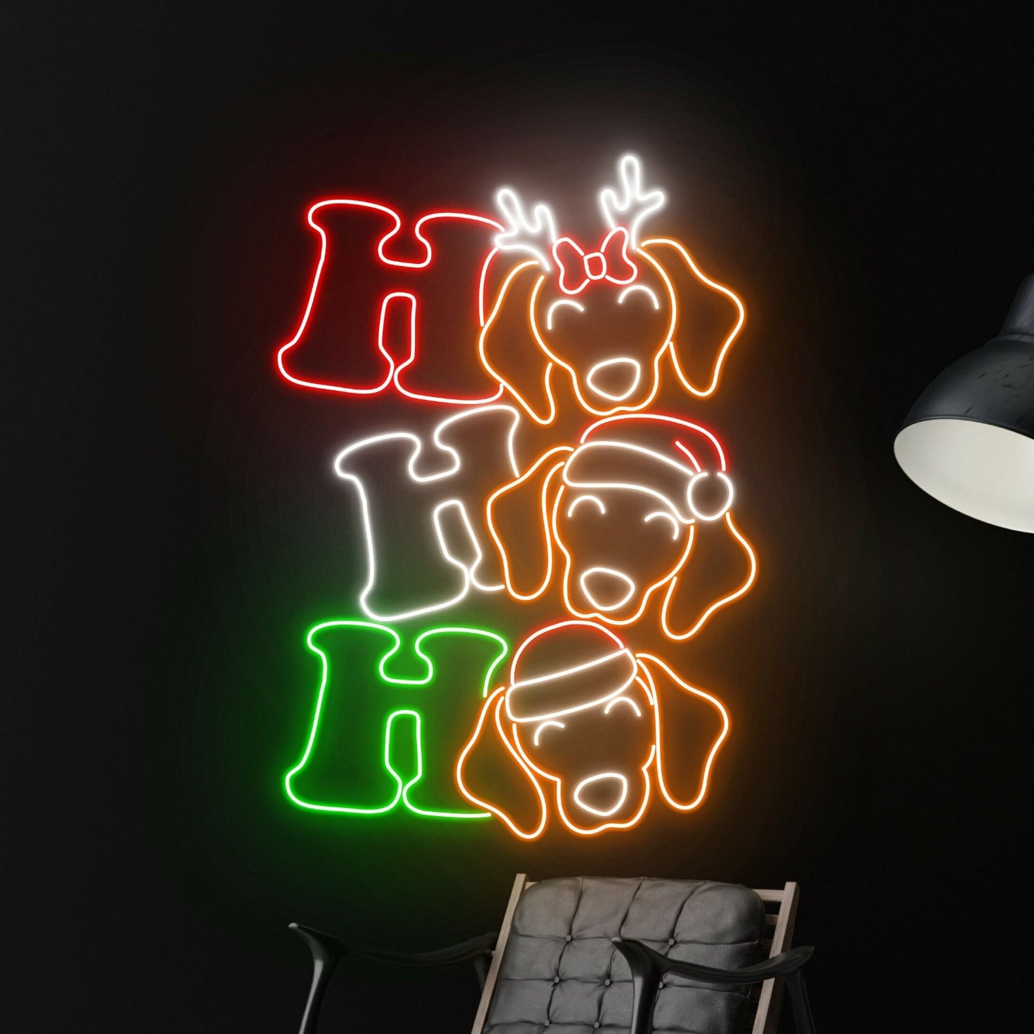 Ho Ho Ho Labrador Led Neon Sign Christmas Decor | Shineneon
