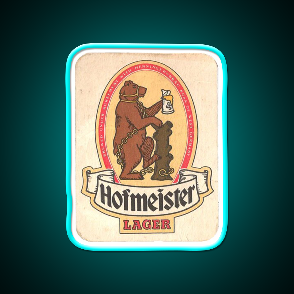 Hofmeister Lager Vintage Label Beer Bar Decor Led Neon Sign Rgb Color - Size and dimension reference