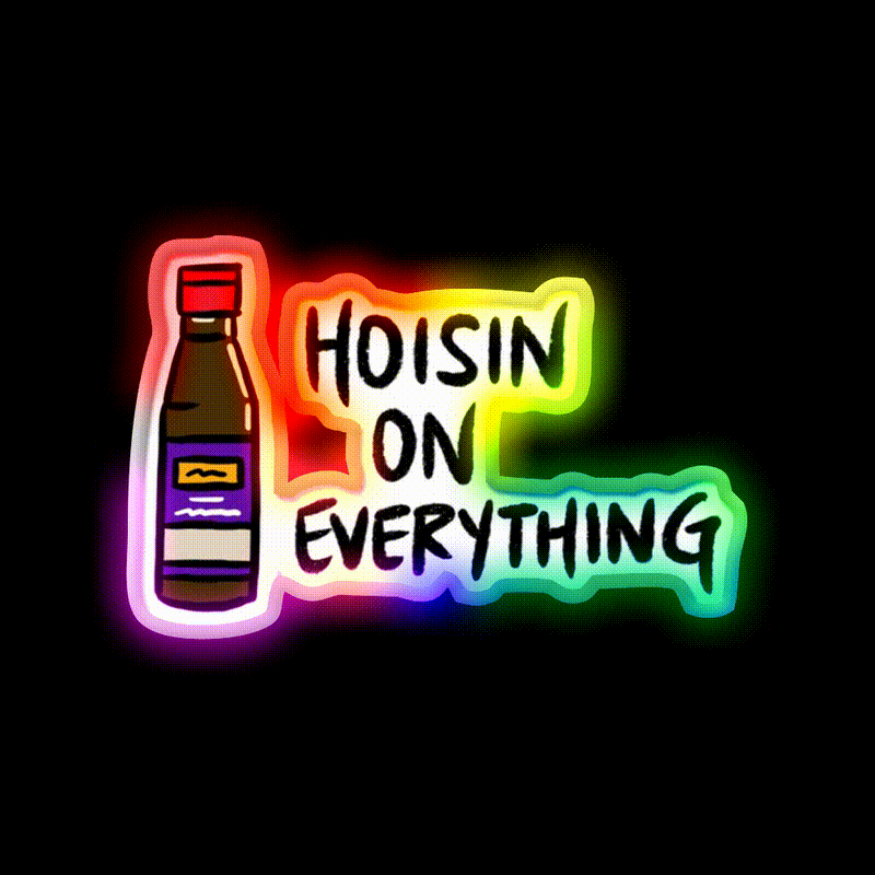 Hoisin Sauce On Everything Sauce Bottle Led Neon Sign Chinese Food Rgb Color