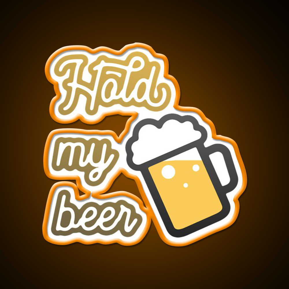 Hold My Beer With Mug Beer Bar Decor Led Neon Sign Rgb Color - LED neon sign view 6