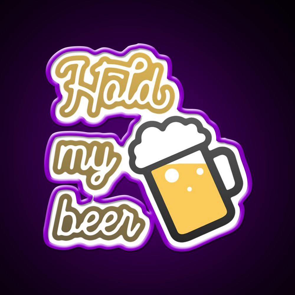 Hold My Beer With Mug Beer Bar Decor Led Neon Sign Rgb Color - LED neon sign view 9