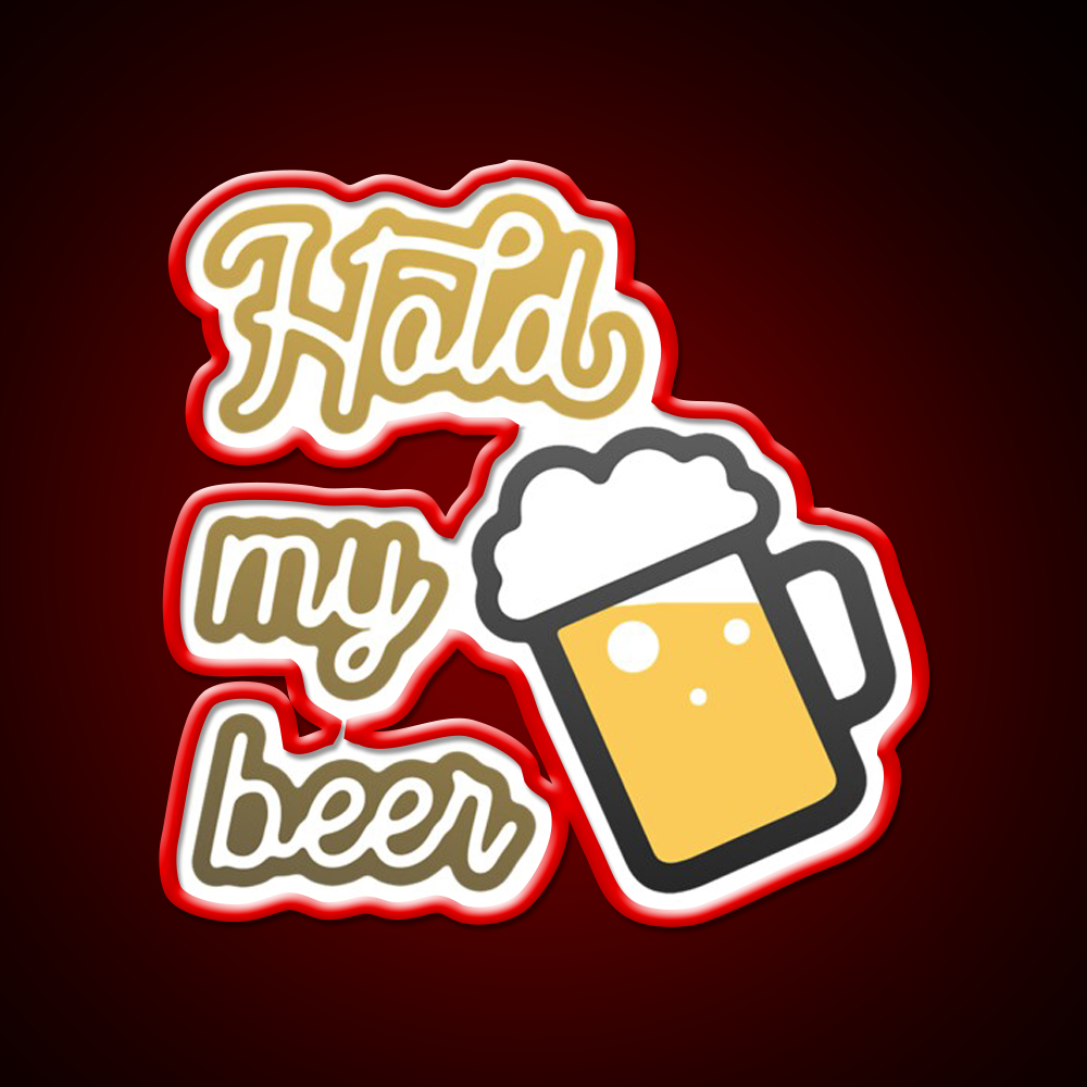 Hold My Beer With Mug Beer Bar Decor Led Neon Sign Rgb Color - LED neon sign view 10