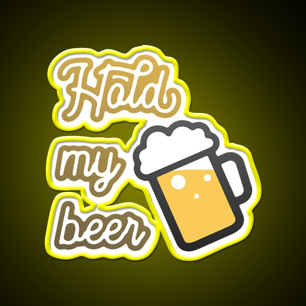 Hold My Beer With Mug Beer Bar Decor Led Neon Sign Rgb Color - LED neon sign view 7