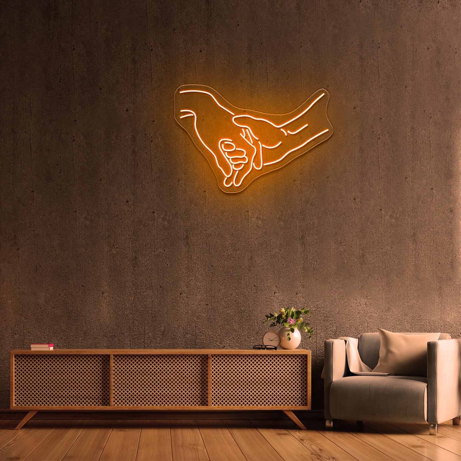 Holding Hands Neon Sign Romantic Wall Decor Neon Sign For Sale - Shineneon