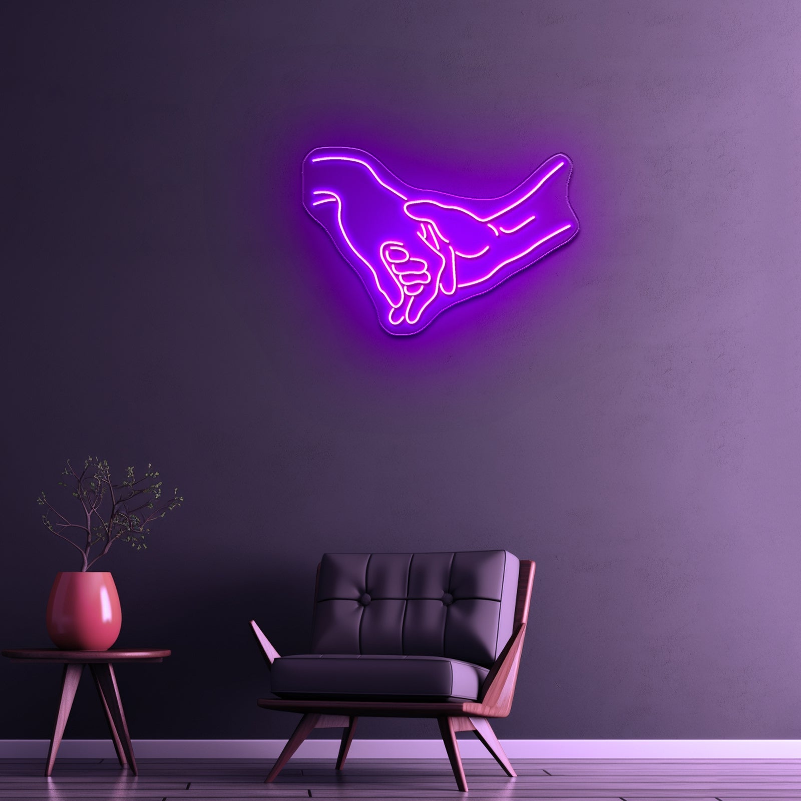Holding Hands Neon Sign Romantic Wall Decor Neon Sign For Sale - Shineneon