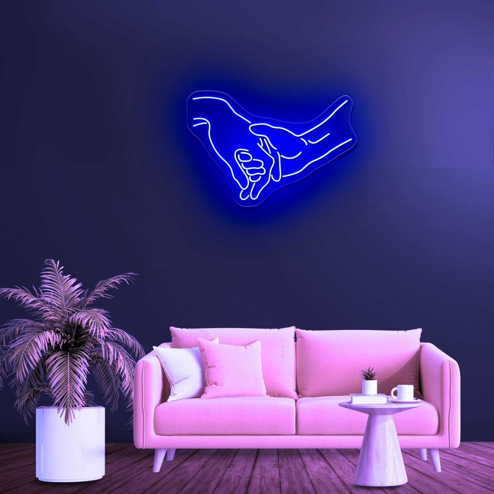 Holding Hands Neon Sign Romantic Wall Decor Neon Sign For Sale - Shineneon