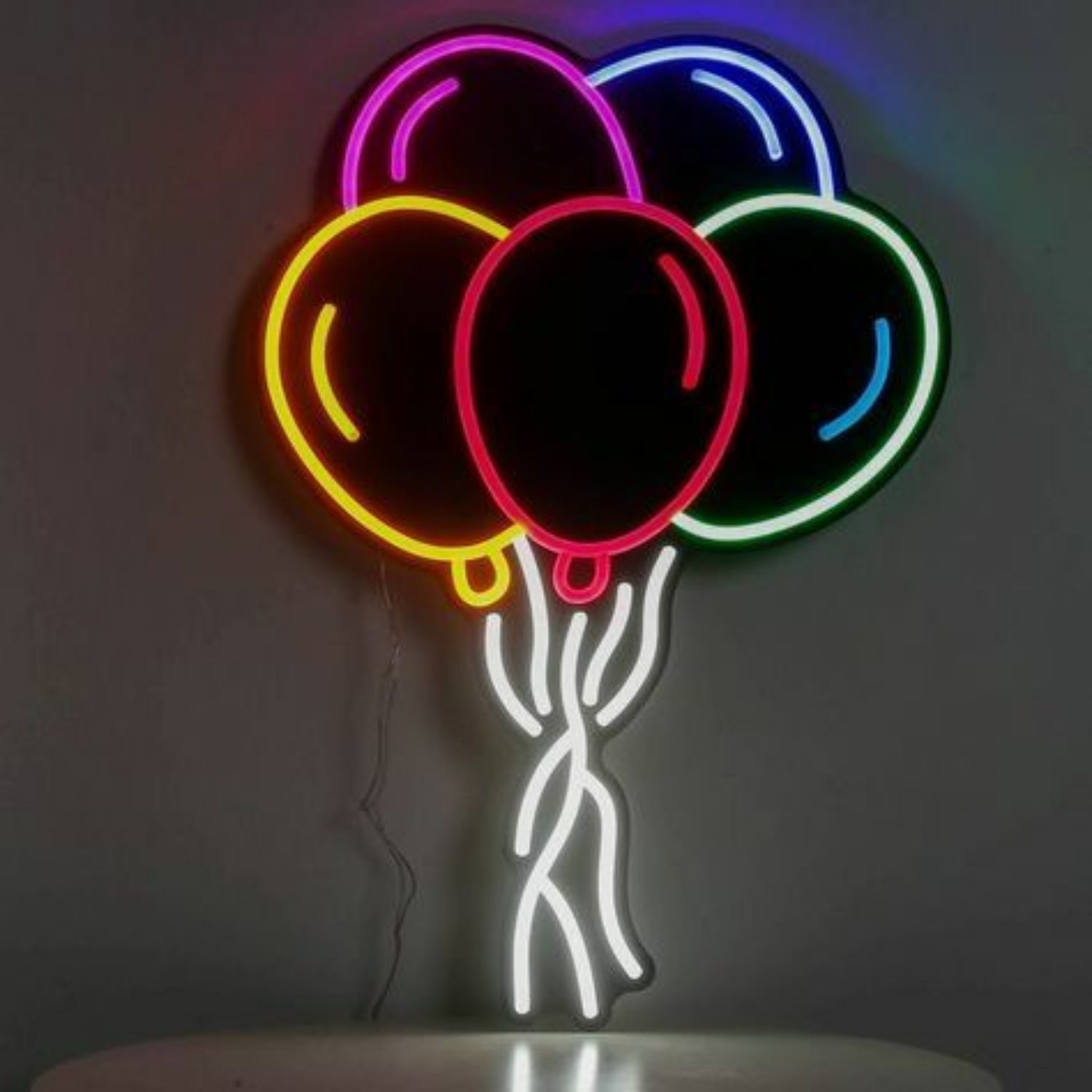 Holiday Balloon Neon Black Backsplash | Shineneon