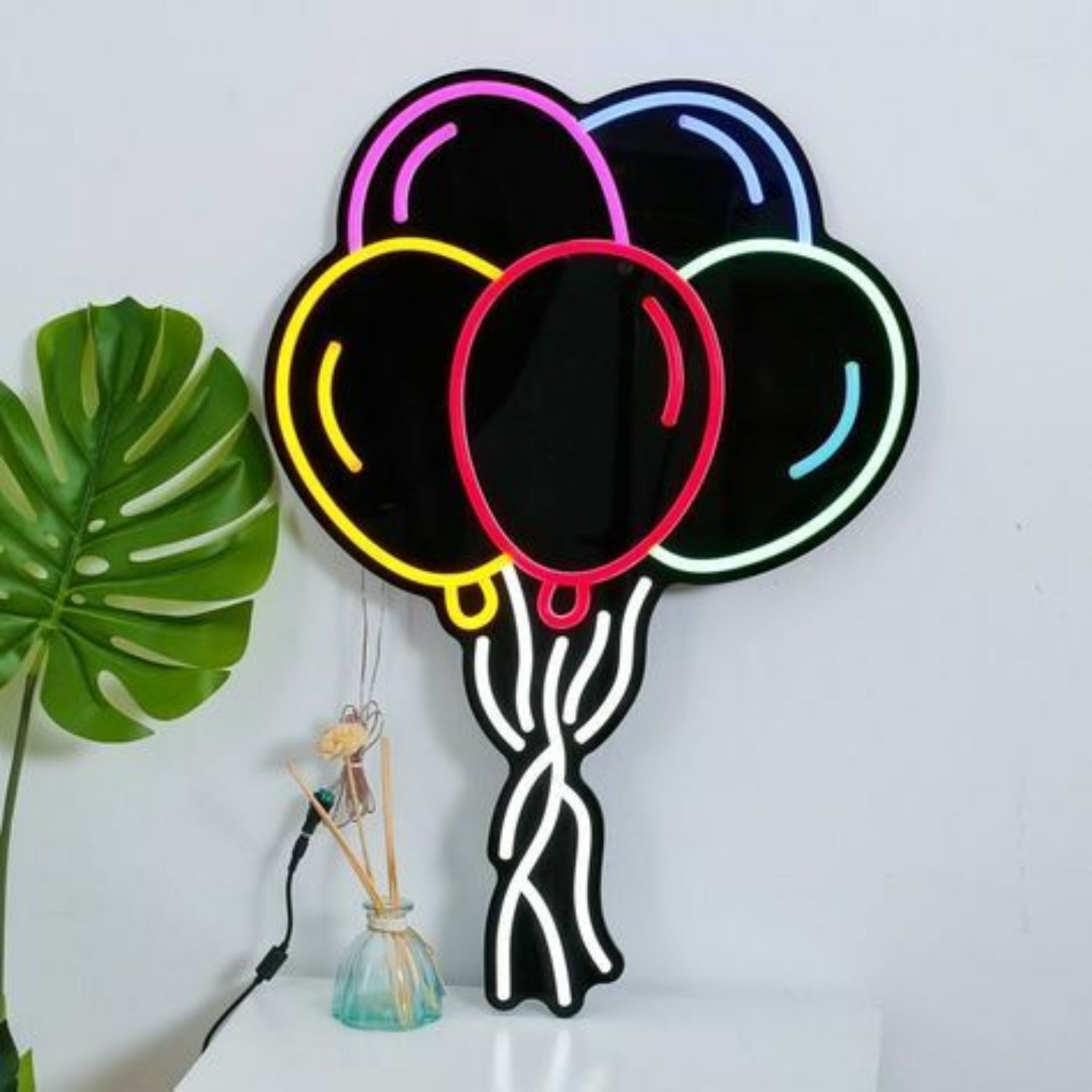 Holiday Balloon Neon Black Backsplash | Shineneon