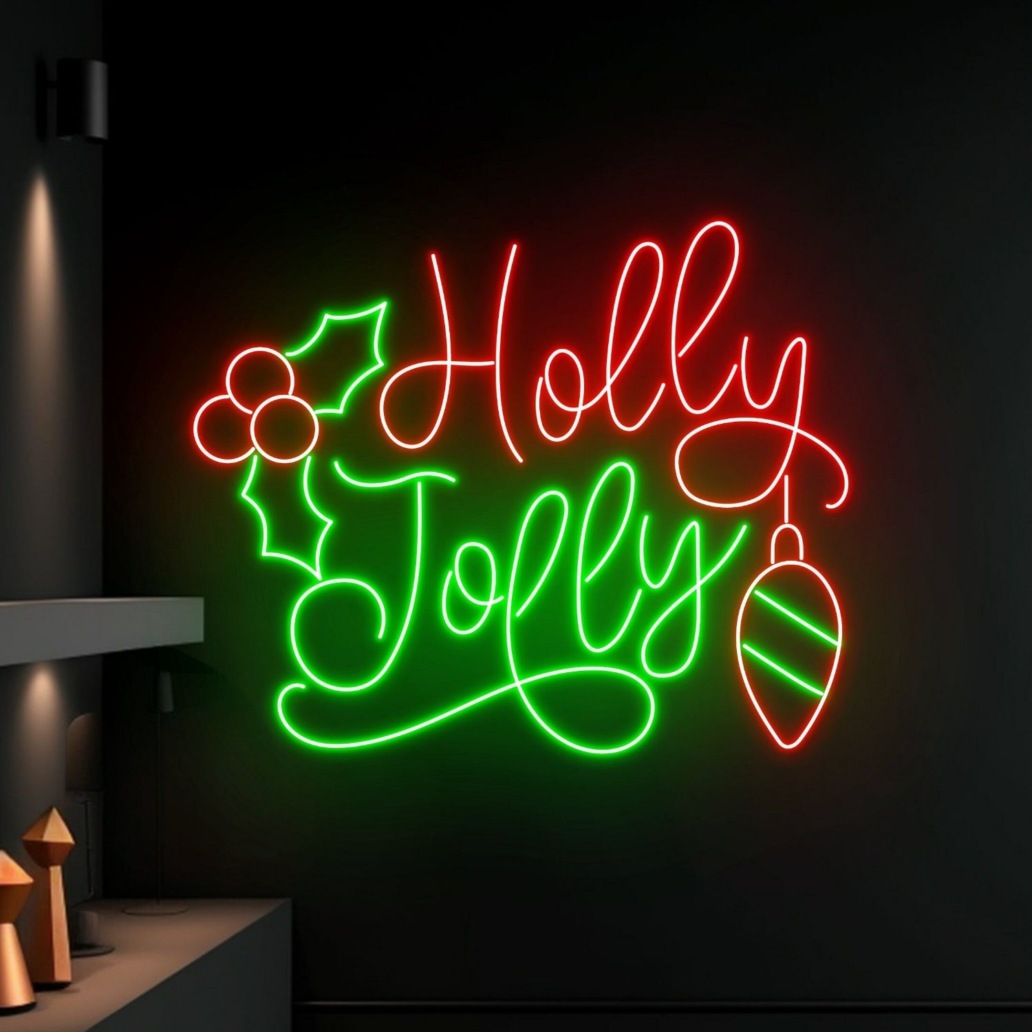 Holiday Celebrations Holly Jolly Christmas Led Neon Sign | Shineneon