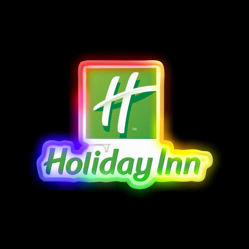 Holiday Inn Logo Fast Food Led Neon Sign For Burger Place Rgb Color - LED neon sign close-up detail