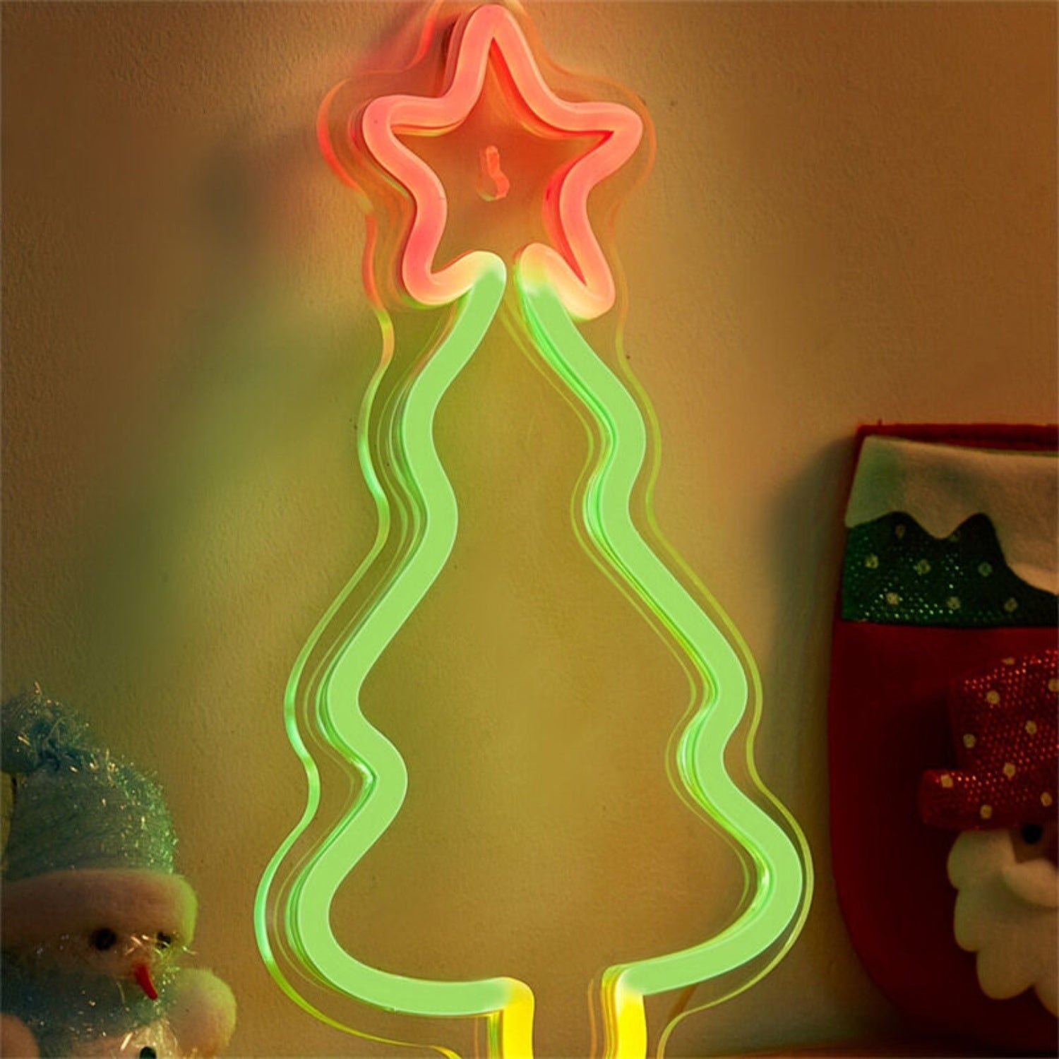 Holidays Back Plate Led Neon Sign Light Christmas Tree | Shineneon