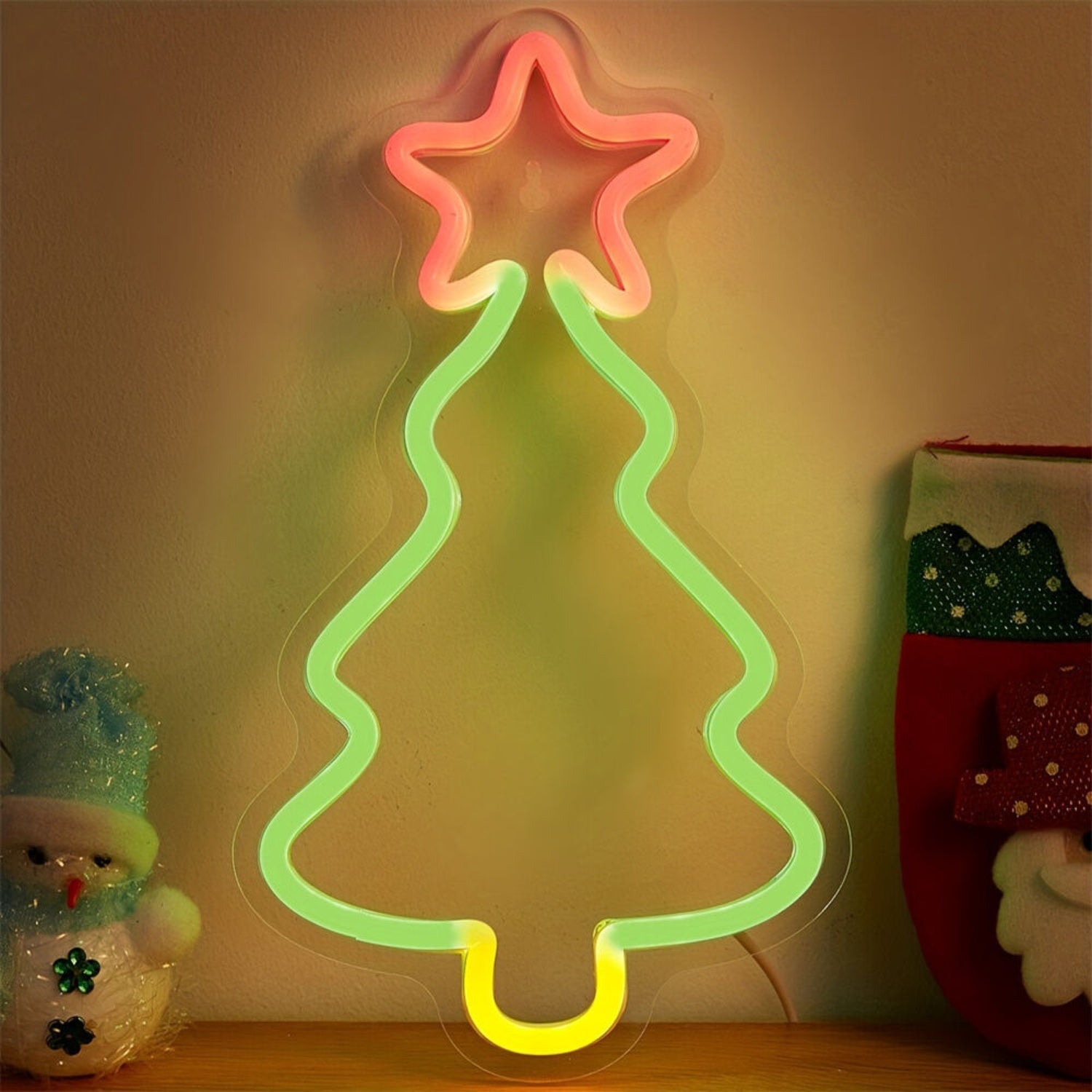 Holidays Back Plate Led Neon Sign Light Christmas Tree | Shineneon