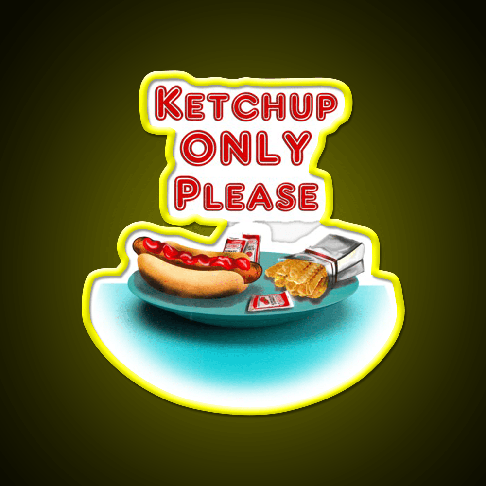 Holmes Ketchup Only Fast Food Led Neon Sign For Burger Place Rgb Color - Shineneon