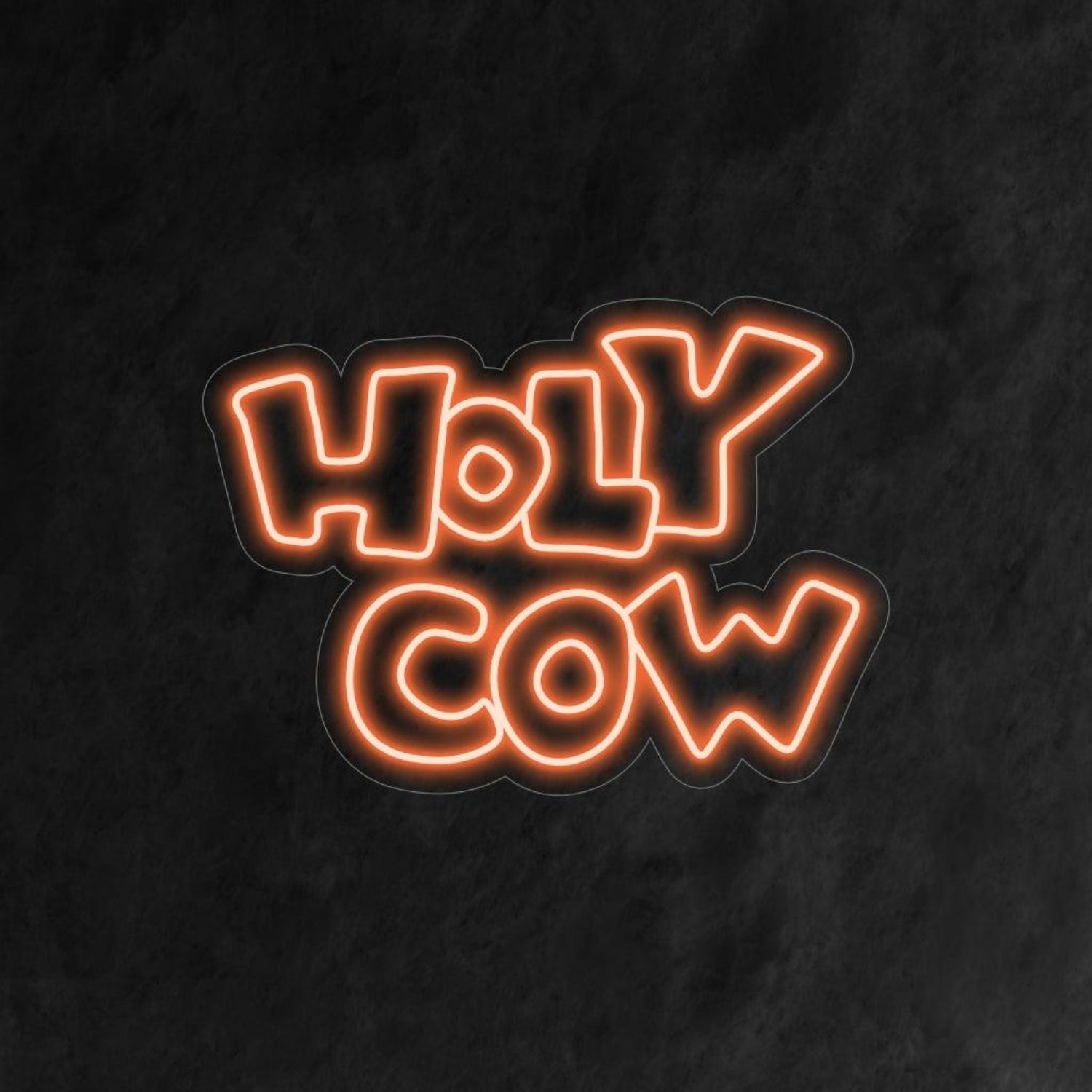 Holy Cow Orange - Red Led Neon Sign For Bar Party Room Decor - Shineneon
