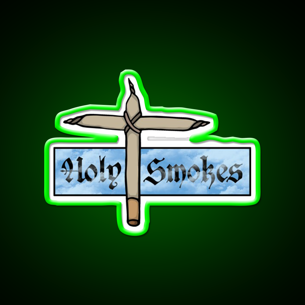 Holy Smokes Hemp Inspired Green Leaf Led Neon Sign Rgb Color - LED neon sign view 8