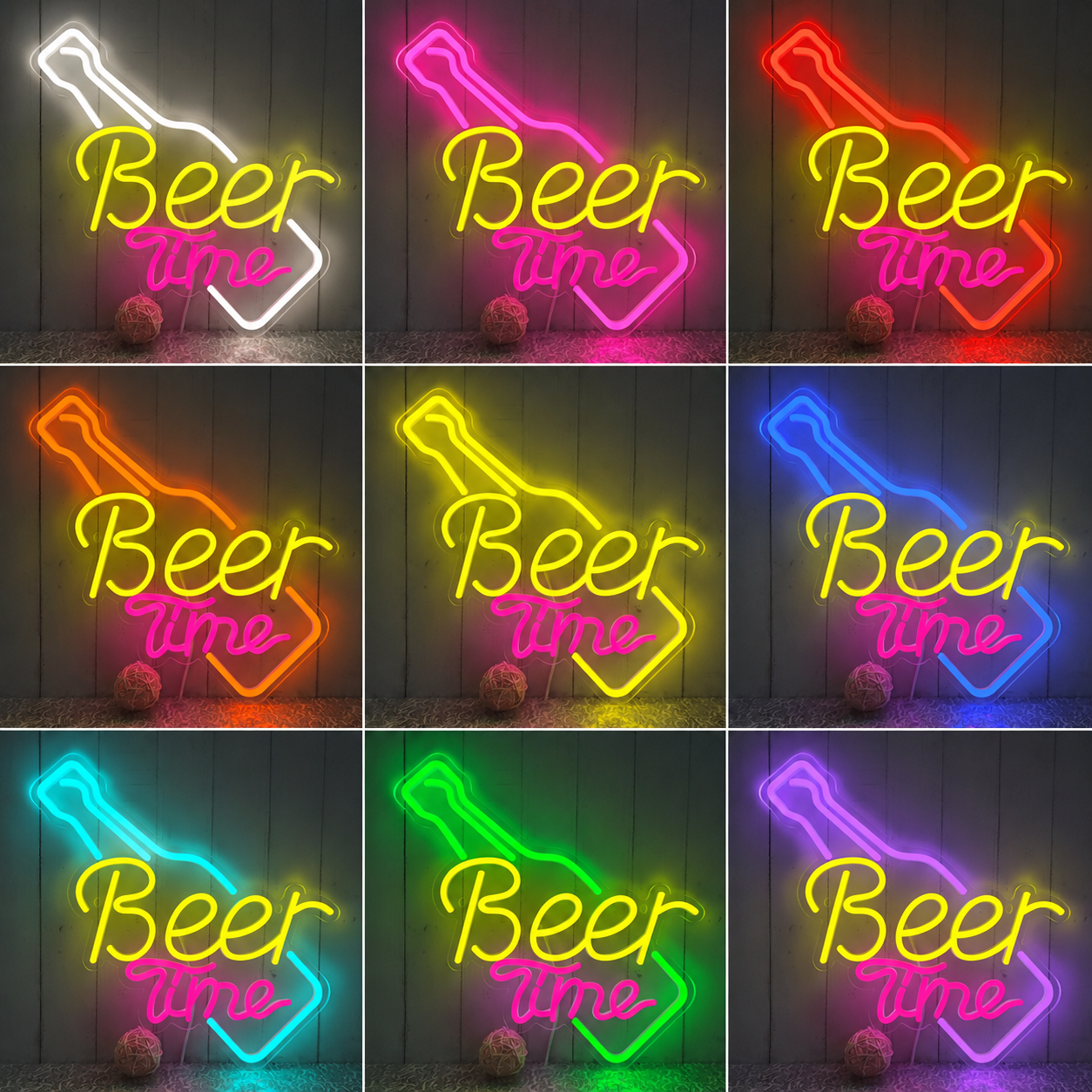 Home Bar Neon Sign LED Neon Sign color grid