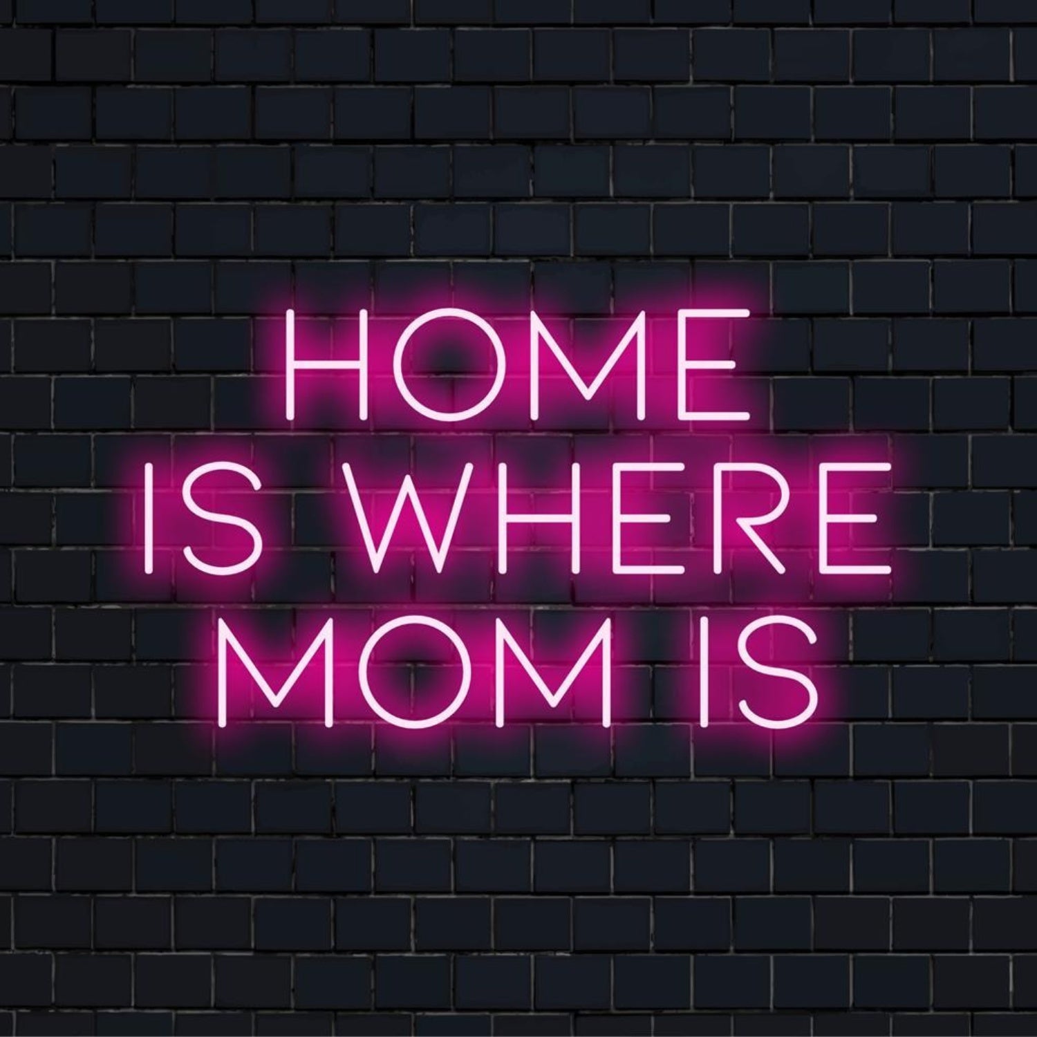 Home Is Where Mom Is Purple-Pink Glow Led Neon Sign For Home And Cafe Decor | Shineneon