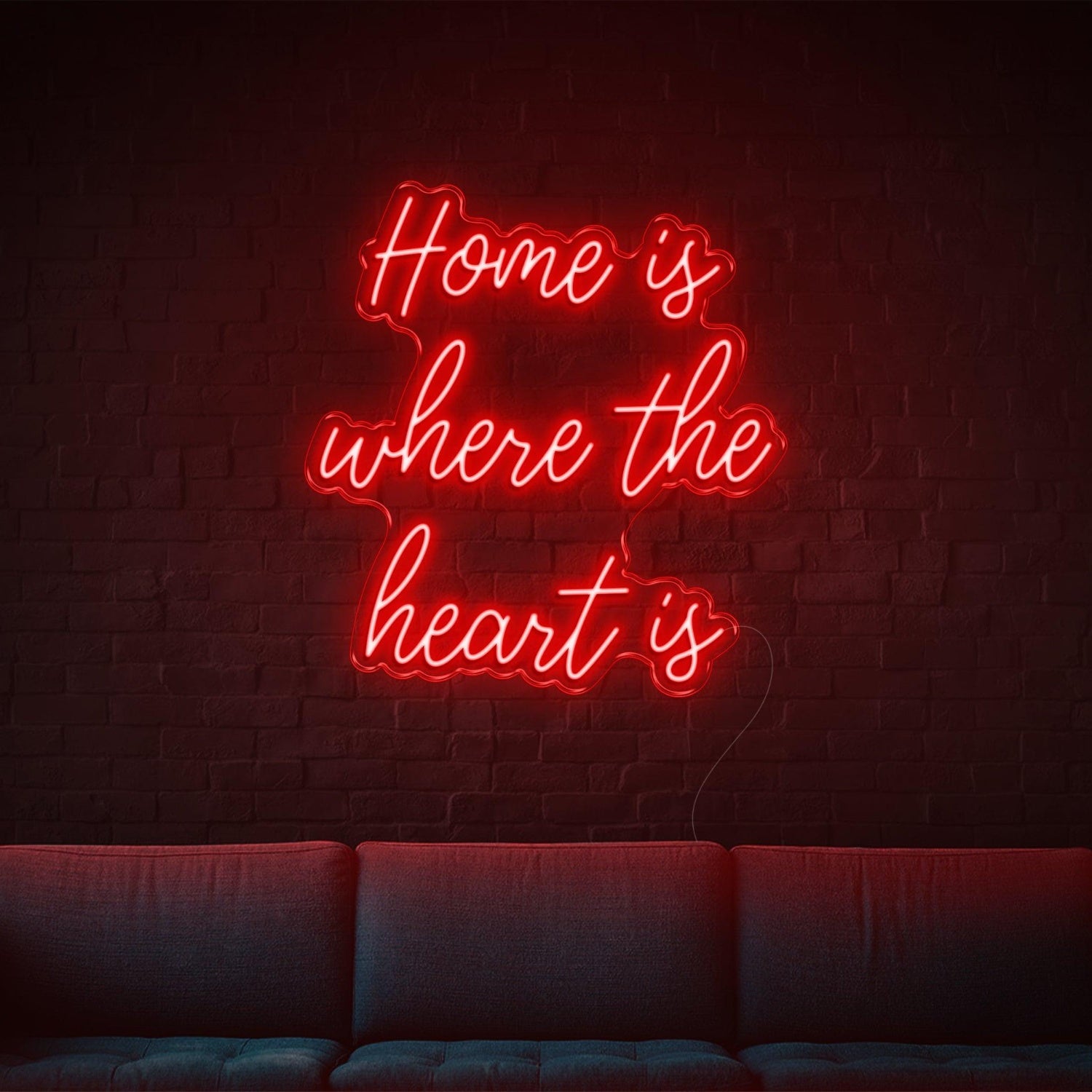 Home Is Where The Heart Is Bright Pink Led Neon Sign For Living Room Wall Art | Shineneon
