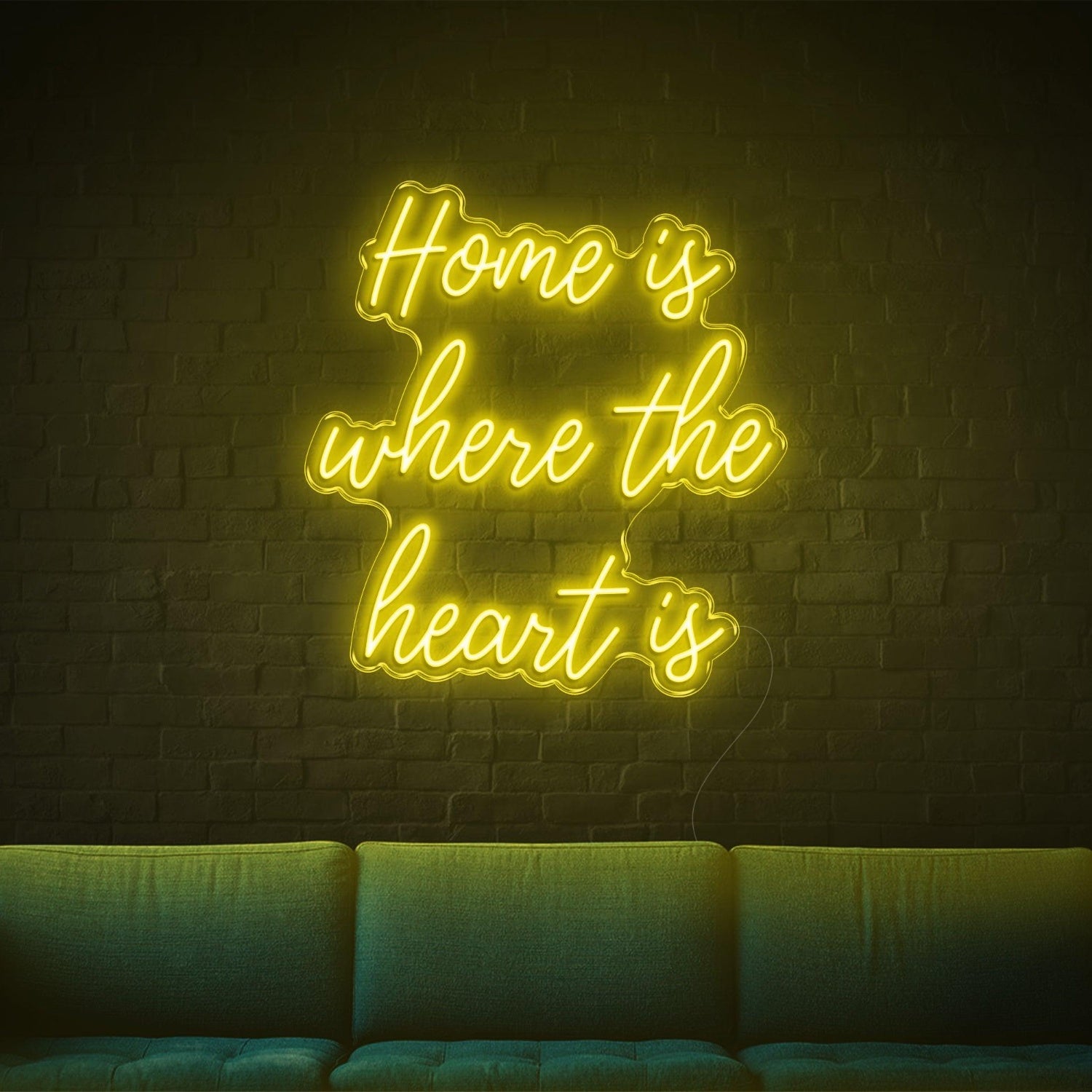 Home Is Where The Heart Is Bright Pink Led Neon Sign For Living Room Wall Art | Shineneon