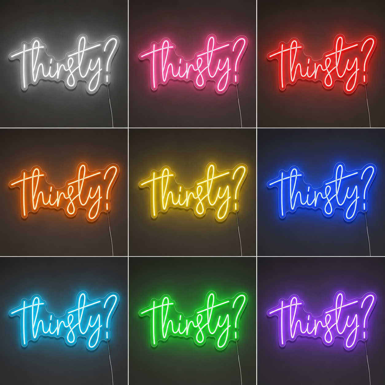 Home Lounge Square Wall Decor LED Neon Sign Home Art color grid