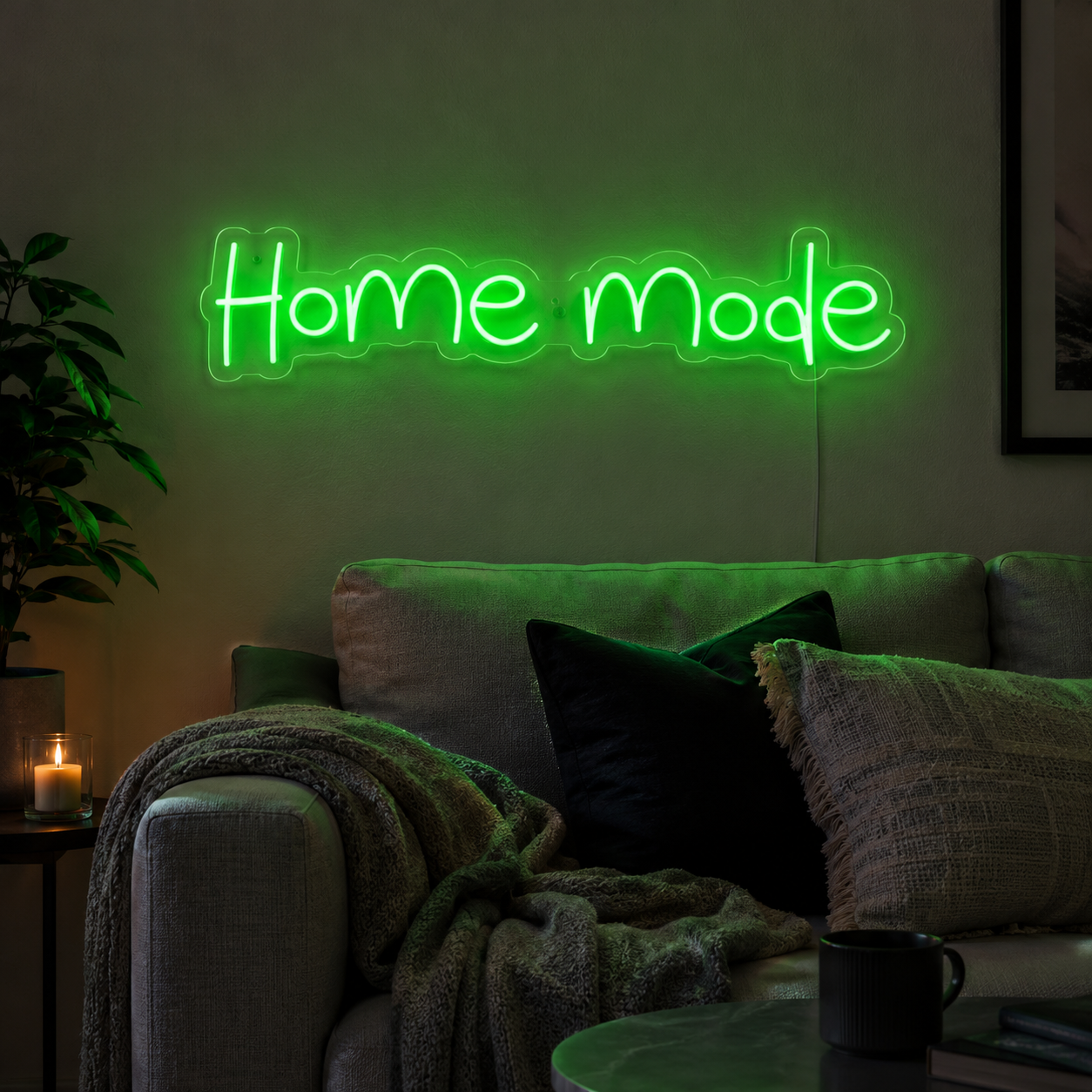 Home Mode Wall Decor LED Neon Sign - 03 Real Lifestyle Scene