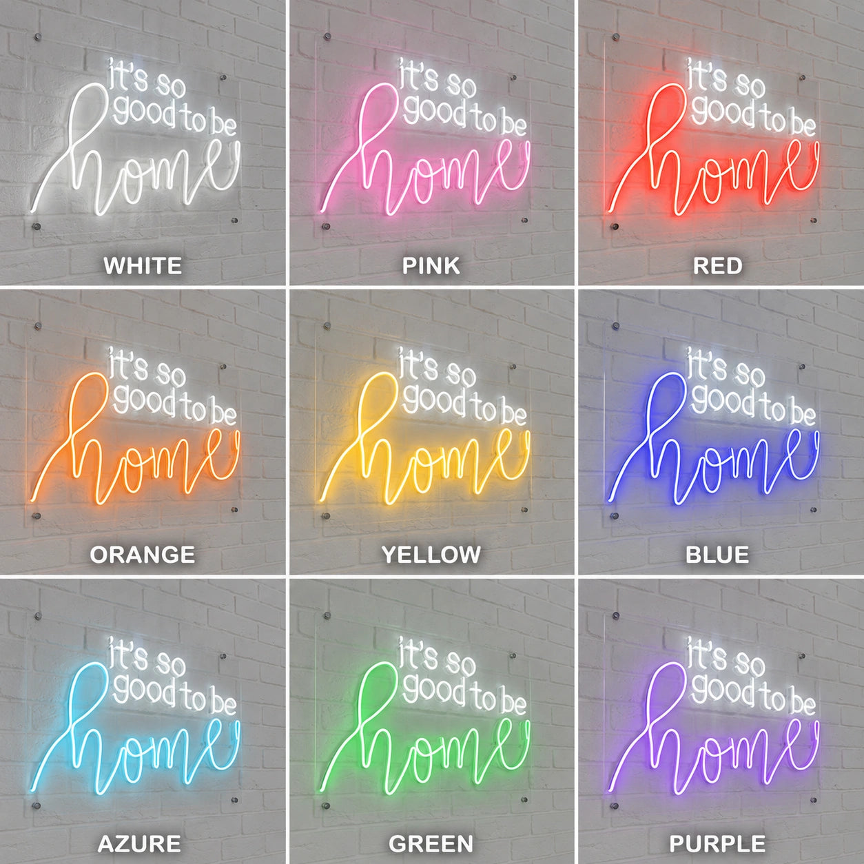 Home Script Wall Neon Sign LED Neon Sign color grid