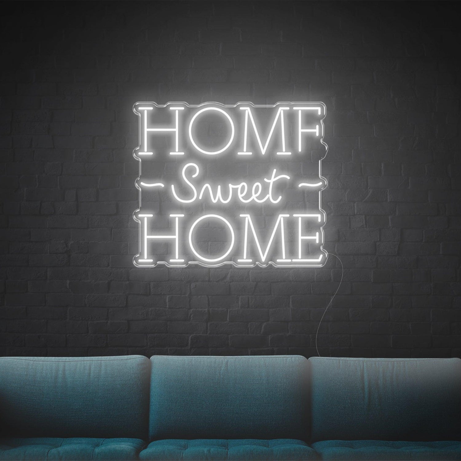 Home Sweet Home Led Neon Sign White Dual Font Design For Cozy Indoor Wall Decor | Shineneon