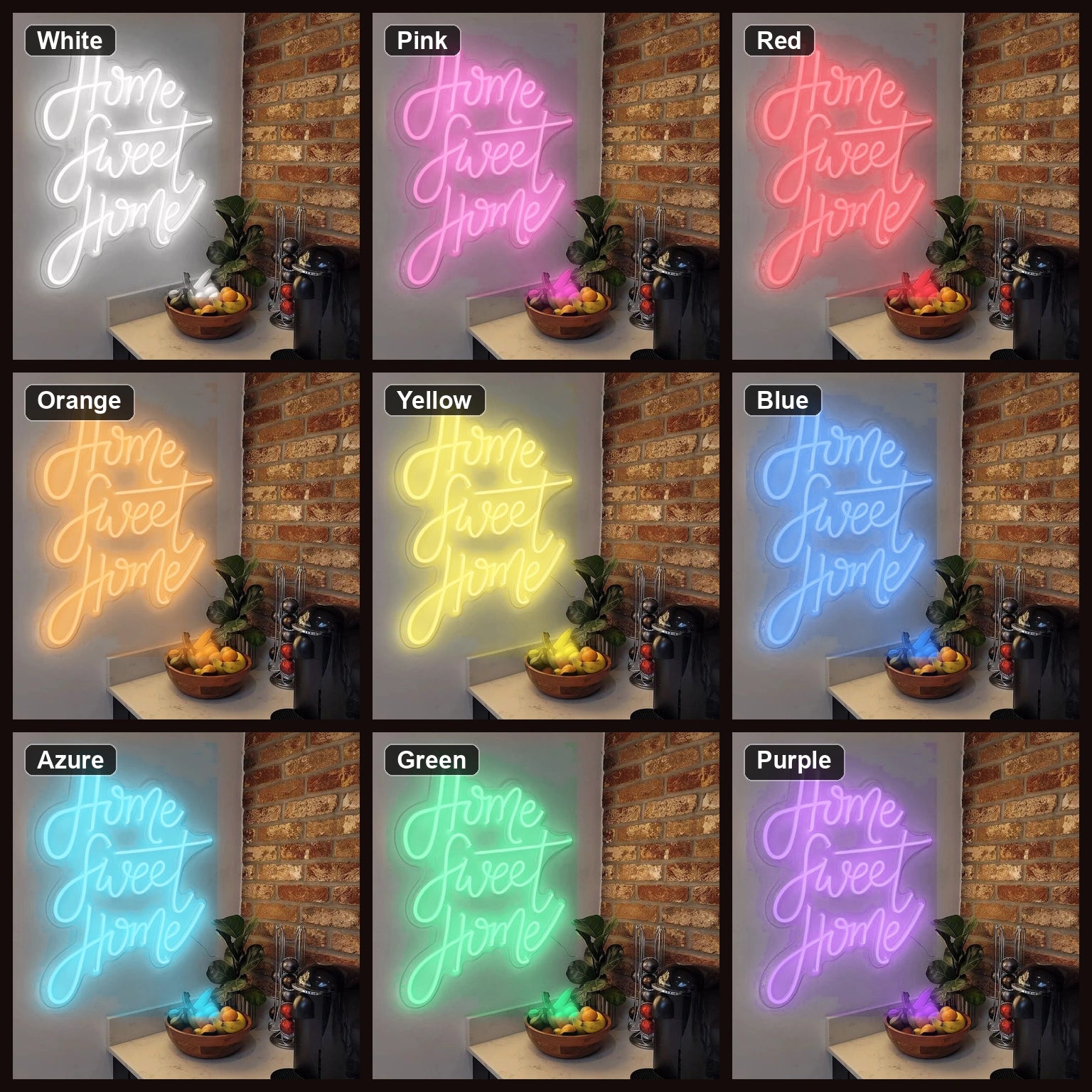 Home Sweet Home Man Cave LED Neon Sign Home Bar Wall Decoration color grid