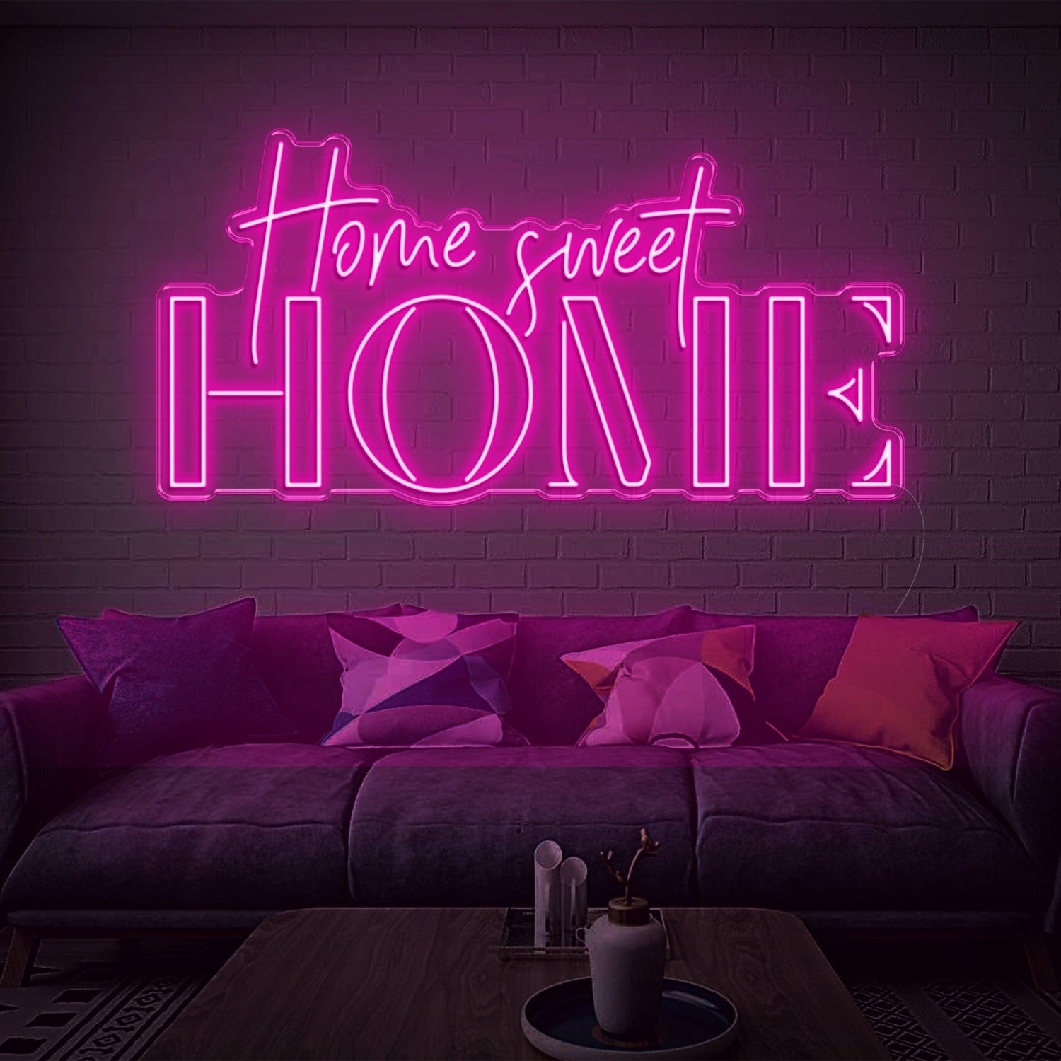 Home Sweet Home Red Script-Bold Led Neon Sign For Cozy Indoor Wall Decor | Shineneon