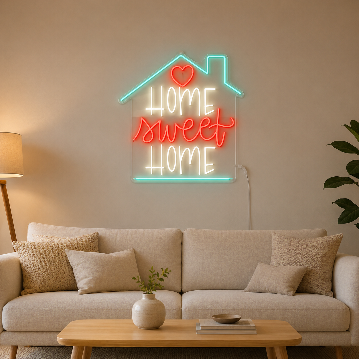 Home Sweet Home Script Bedroom LED Neon Sign main product image