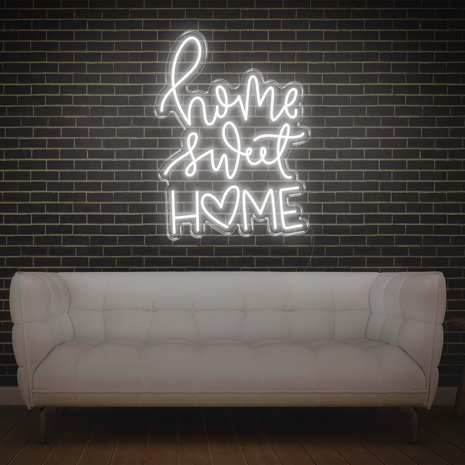 Home Sweet Home V3 Teal Led Neon Sign With Heart Design For Living Room Decor | Shineneon