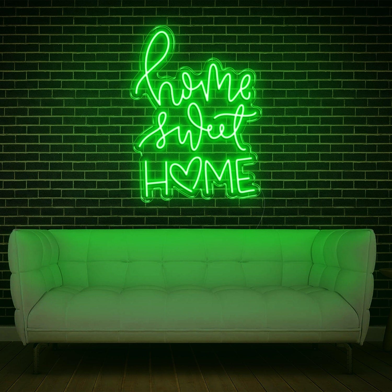 Home Sweet Home V3 Teal Led Neon Sign With Heart Design For Living Room Decor | Shineneon