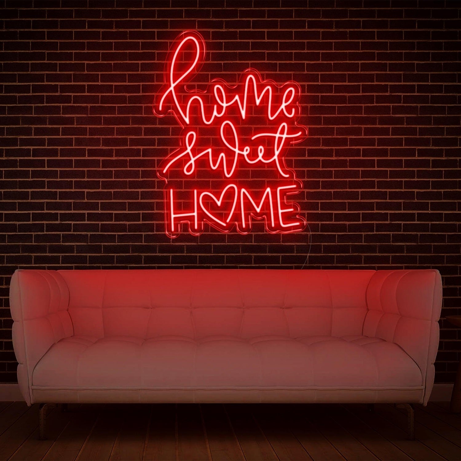 Home Sweet Home V3 Teal Led Neon Sign With Heart Design For Living Room Decor | Shineneon