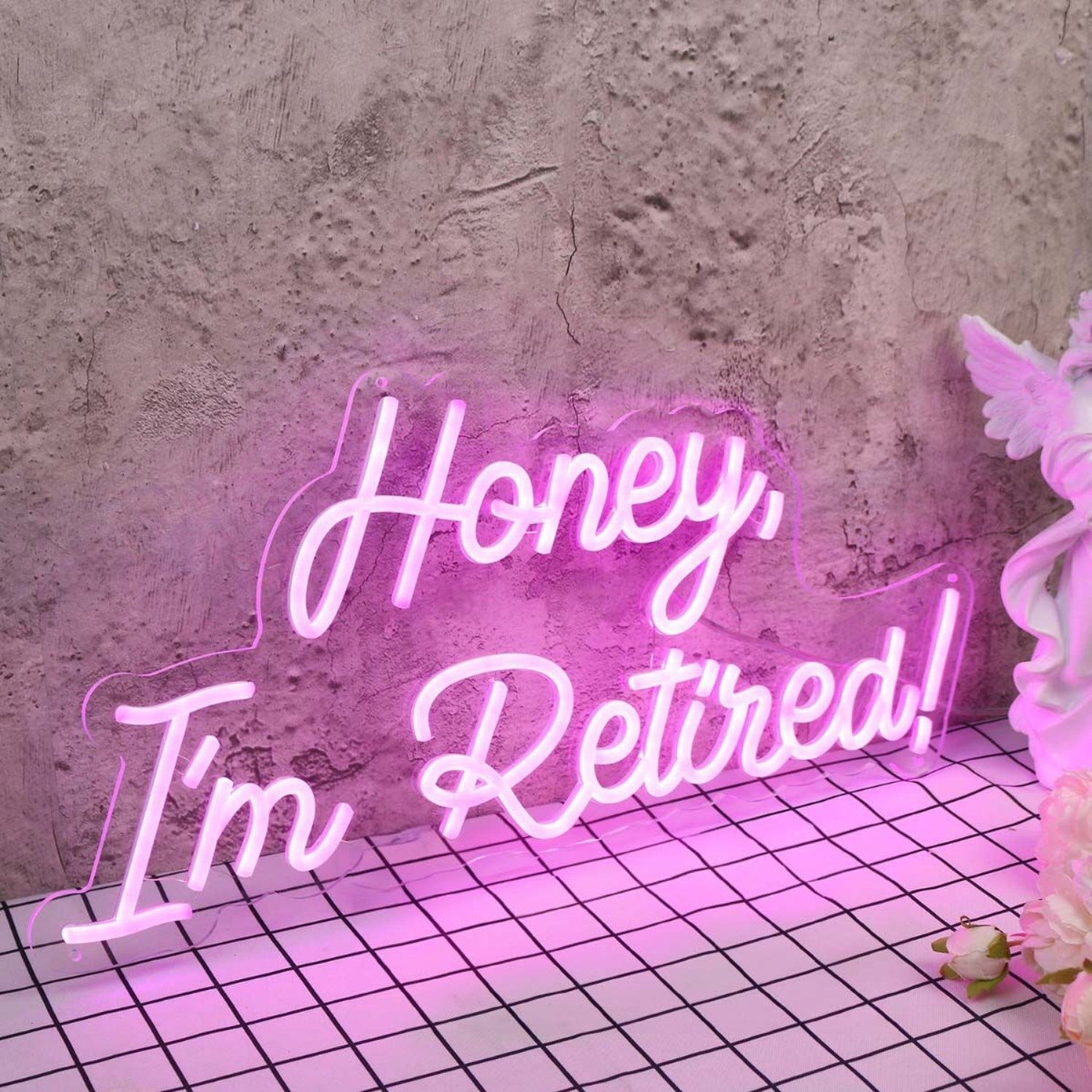 Honey I Am Retired Pink Led Neon Sign - Shineneon
