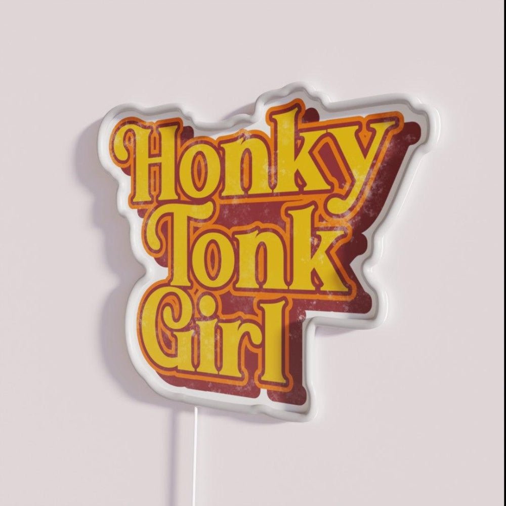 Honky Tonk Girl Retro Classic Country Music Design Rgb Led Neon Sign - Shineneon