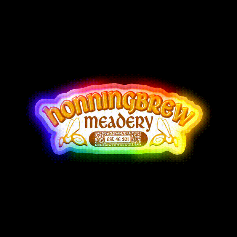 Honningbrew Meadery Beer Bar Decor Led Neon Sign Rgb Color - LED neon sign close-up detail