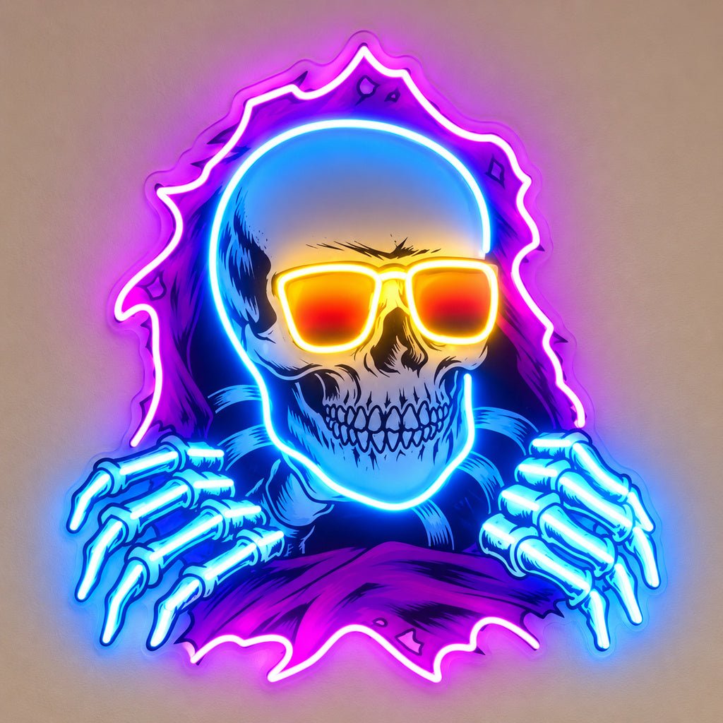 Hooded Skull Sunglasses LED Neon Sign - Shineneon